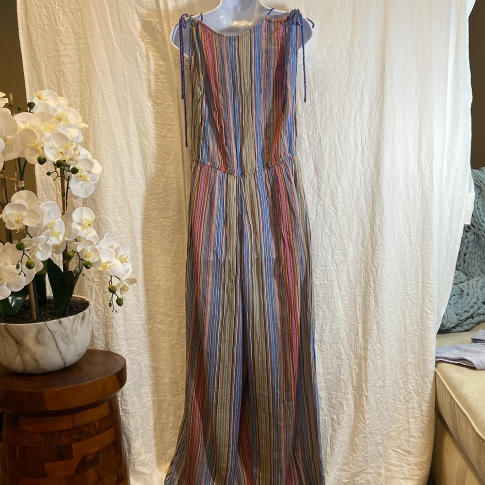 Jumpsuit NWT in perfect condition beautiful ties at the shoulder Size Large - Picture 6 of 10
